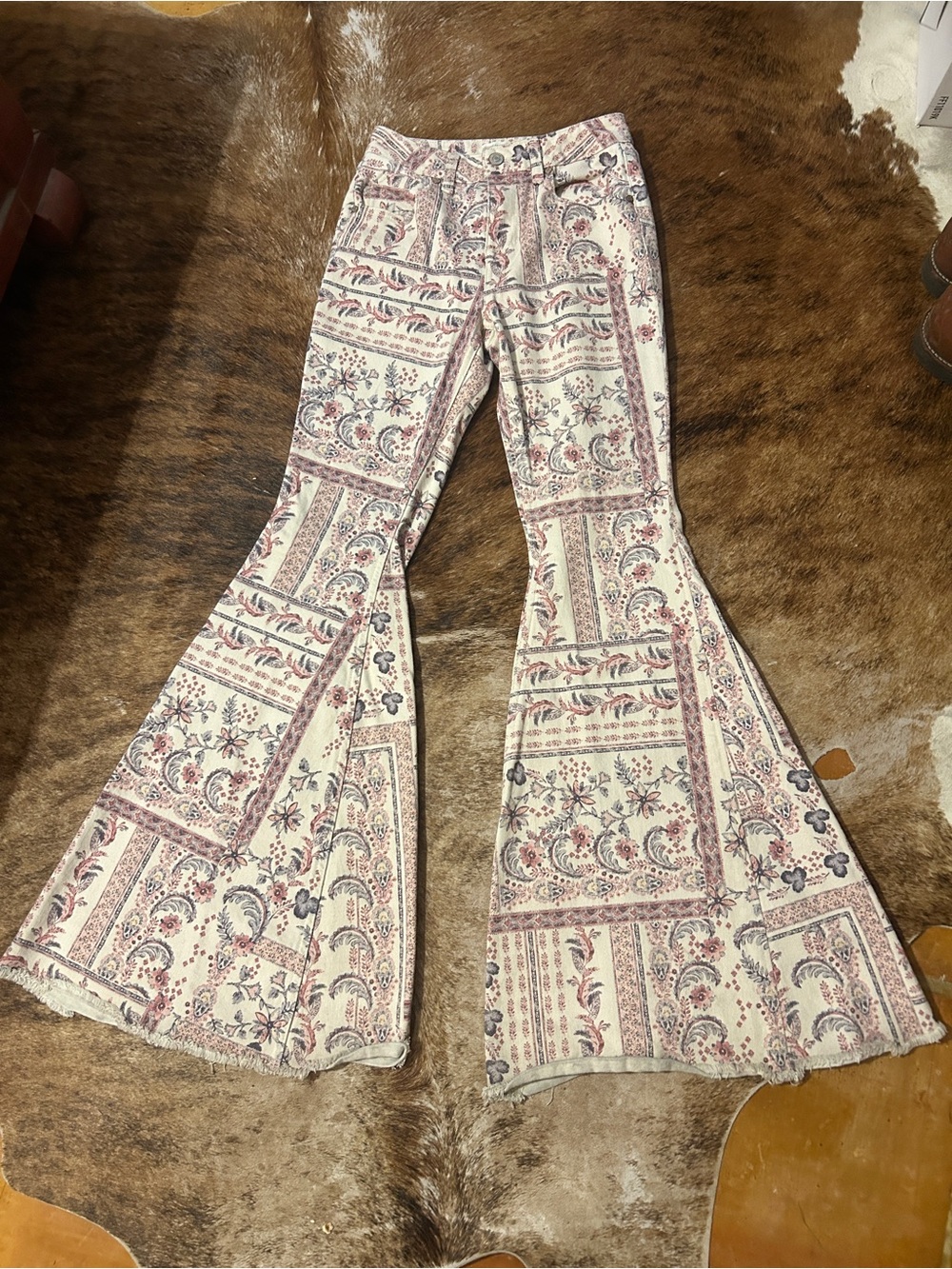 Shyanne Jeans Patchwork Floral Bell Bottom Jeans